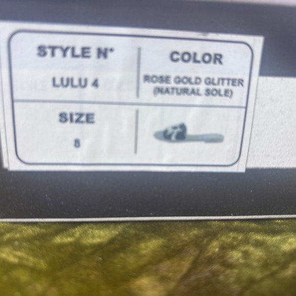 Everglades Rose Gold Glitter Slide Sandals Women Size 8 Sparkly Flat Slip On - Picture 10 of 10